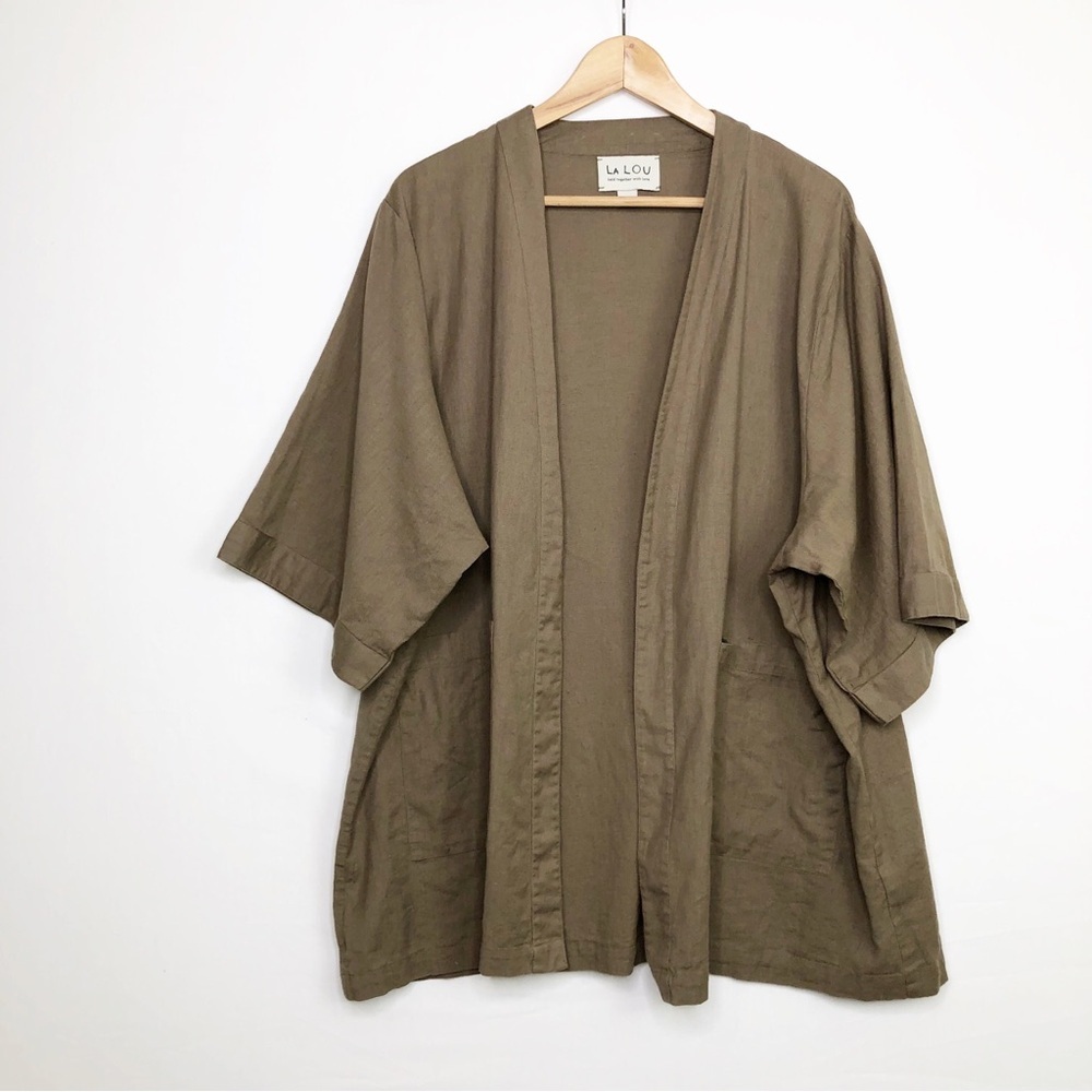 La Lou Olive Green Lightweight Kimono Jacket